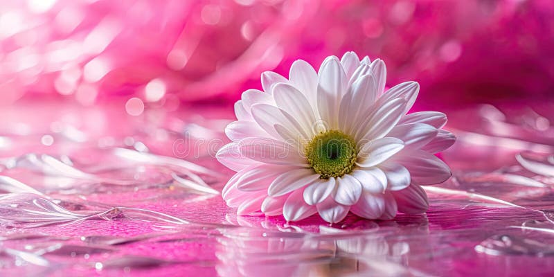 Delicado diseño floral con asombrosos manteles de flores rosadas y blancas en un brillante fondo de aceite perfecto para la románt ilustración del vector