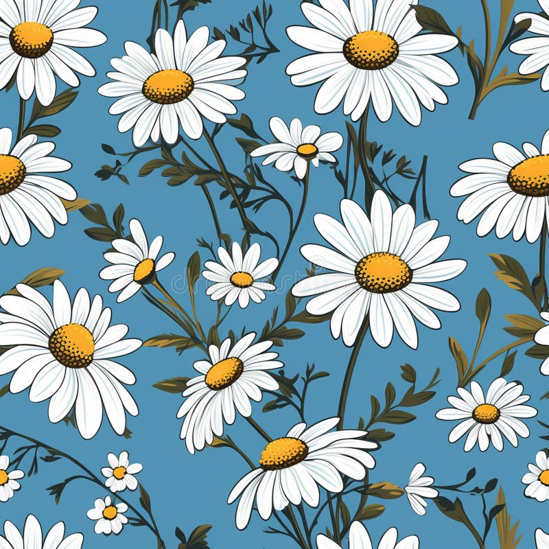 Delicate Daisy Meadow Seamless Charm royalty free illustration