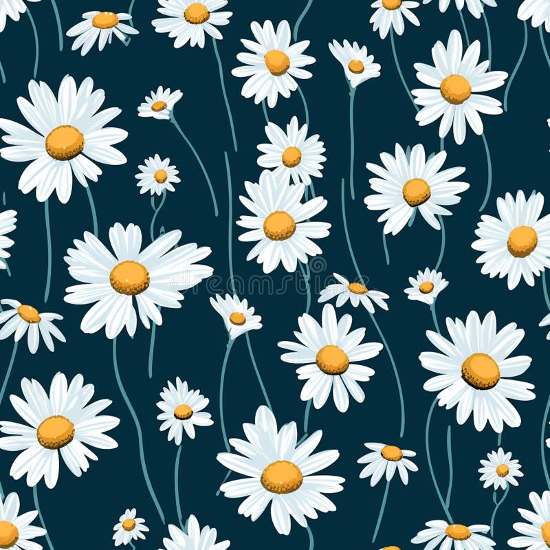 Delicate Daisy Meadow Seamless Charm stock illustration