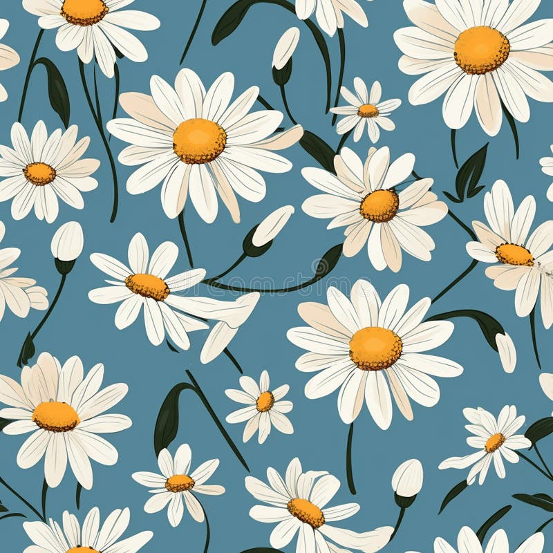 Delicate Daisy Meadow Seamless Charm royalty free illustration