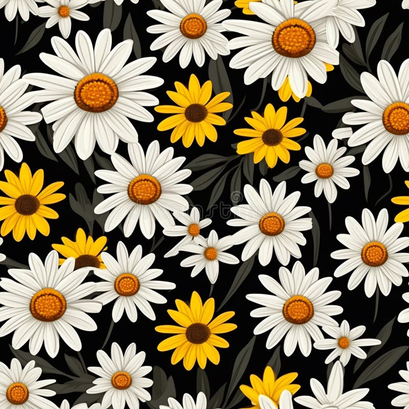 Delicate Daisy Meadow Seamless Charm royalty free illustration