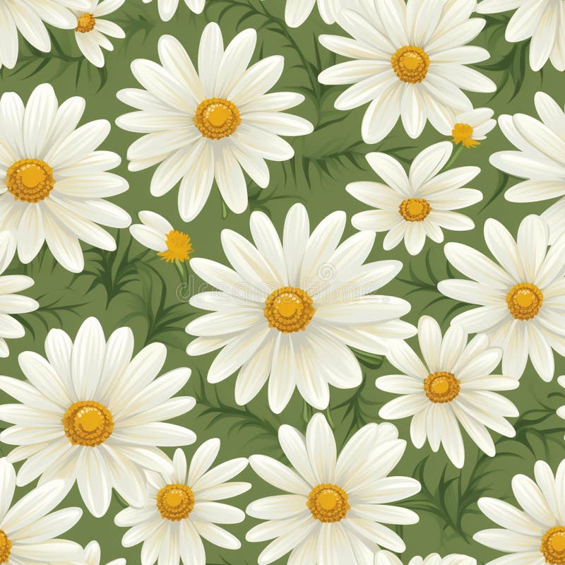 Delicate Daisy Meadow Seamless Charm stock illustration