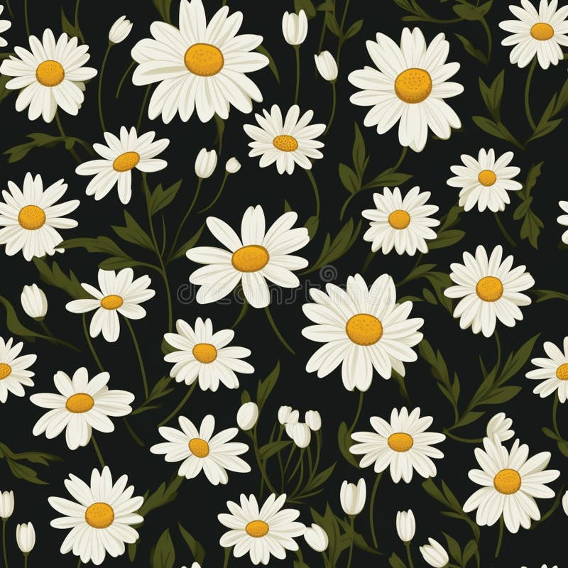 Delicate Daisy Meadow Seamless Elegance stock illustration