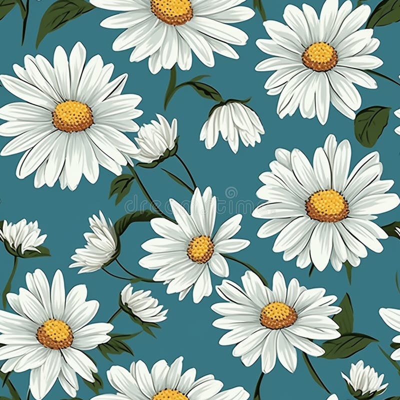 Delicate Daisy Petals Floral Charm stock illustration