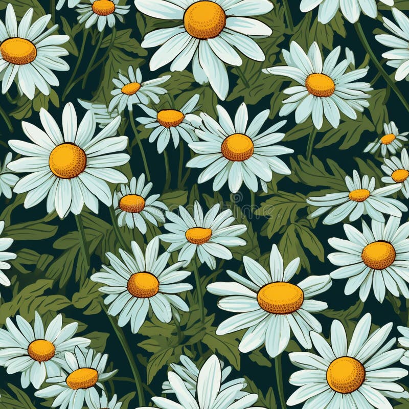 Delicate Daisy Whispers Seamless Charm stock illustration