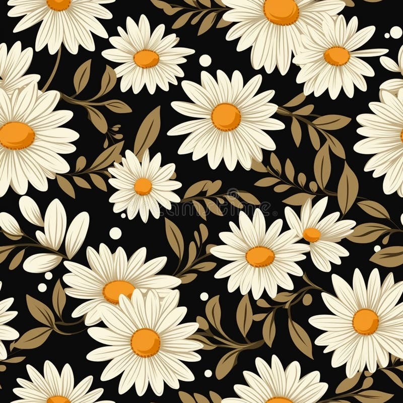 Delicate Daisy Whispers Seamless Charm stock illustration