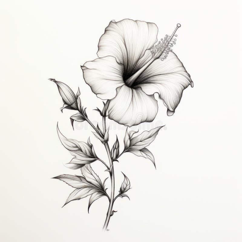 Hibiscus Flower drawing Art Print by ralucadesa | Society6-saigonsouth.com.vn