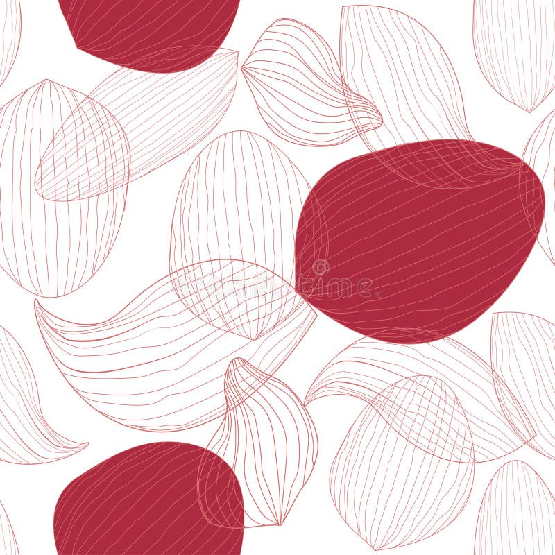 Delicate Lotus Flower Petals on White Background. Outline Vector