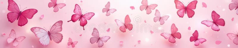 Delicate pink seamless pattern featuring charming butterflies , fabric, image, digital royalty free illustration