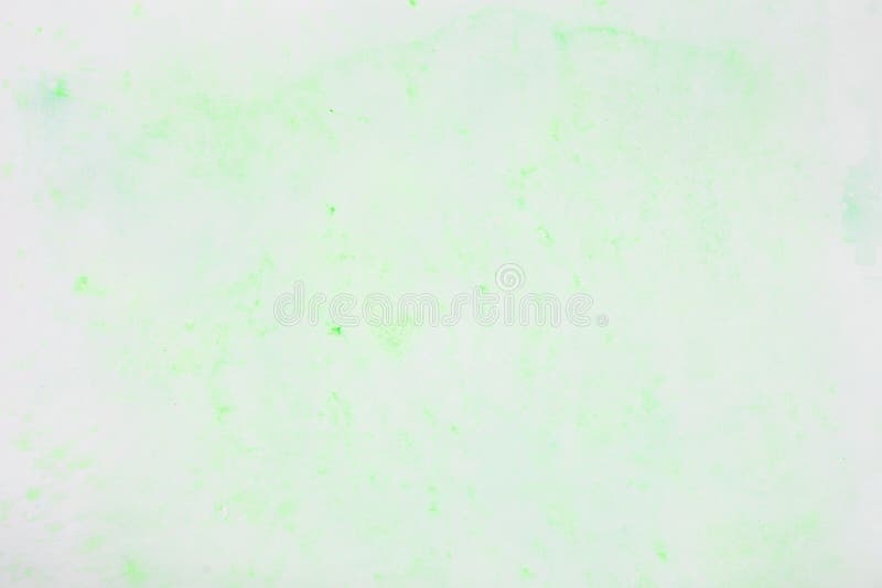 Delicate abstract spring, soft green pastel spot, color stain of white paper. Texture of watercolor paper