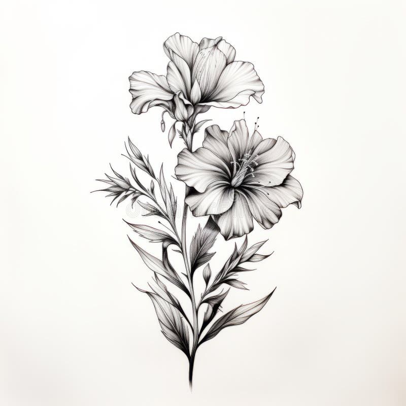 Small Flowers Tattoo Stock Illustrations – 342 Small Flowers Tattoo ...