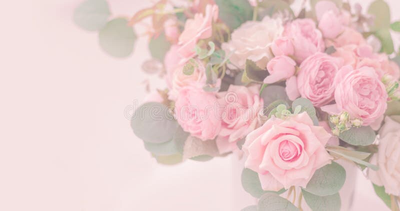 Delicate Vintage Floral Background with Roses in Light Pink ...