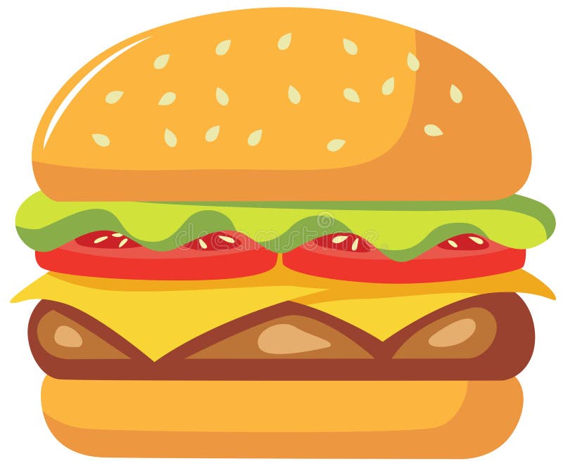 Deliciosa hamburguesa clásica con todo el remedio stock de ilustración