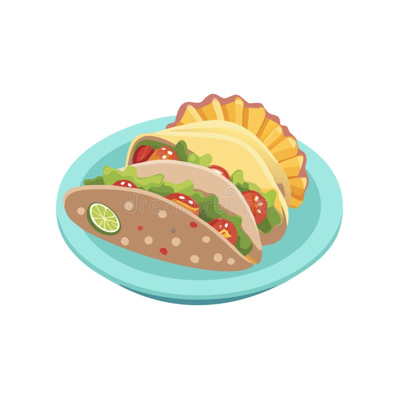 Deliciosos tacos de filete a la parrilla con salsa aguacate libre illustration