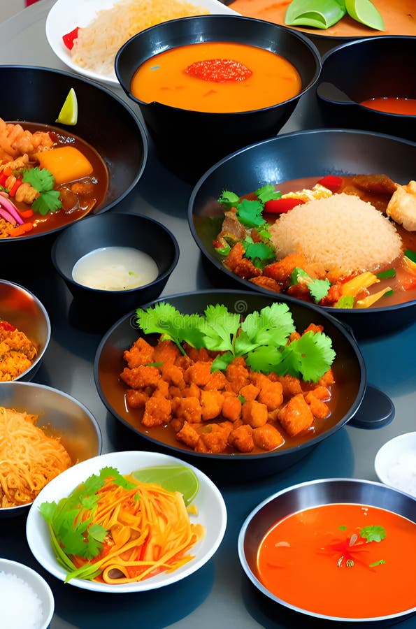 Delicious Asian Food , Ai Generated Stock Illustration Illustration