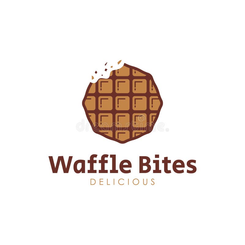 Delicious Belgian Waffle Logo Template Stock Vector Illustration of