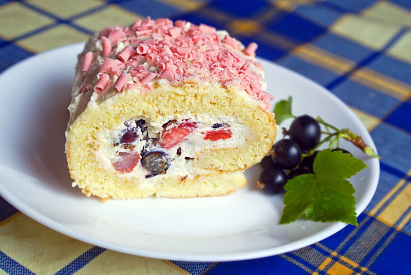 Delicious Berry Cake, Decorated with Pink