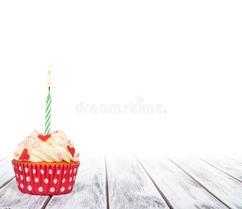 Delicious birthday cupcake on table royalty free stock images Delicious birthday cupcake on table royalty free stock images