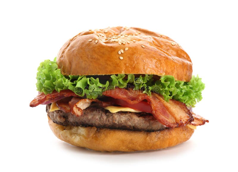 Delicious Burger with Bacon Stock Image - Image of patty, delicious