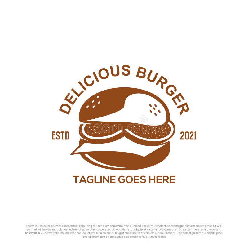 Delicious Burger Logo Design Vector Vintage Illustration Of Fast Food Logo Brand Stock Vector Illustration Of Idea Modern