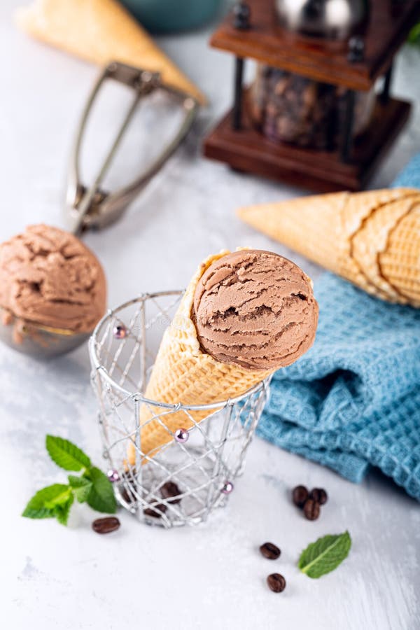 Delicious Coffee Ice Cream for Dessert Stock Image Image of garnish