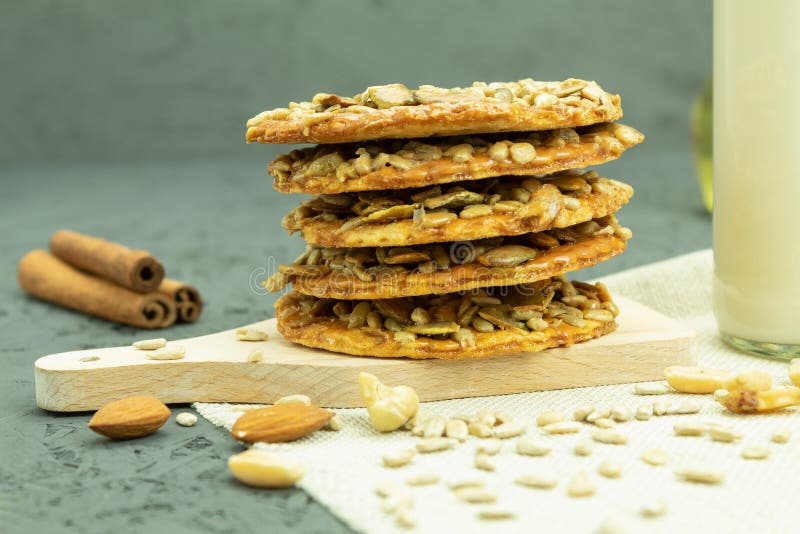 Delicious Cookies and Milklike with Space for Text Stock Photo Image