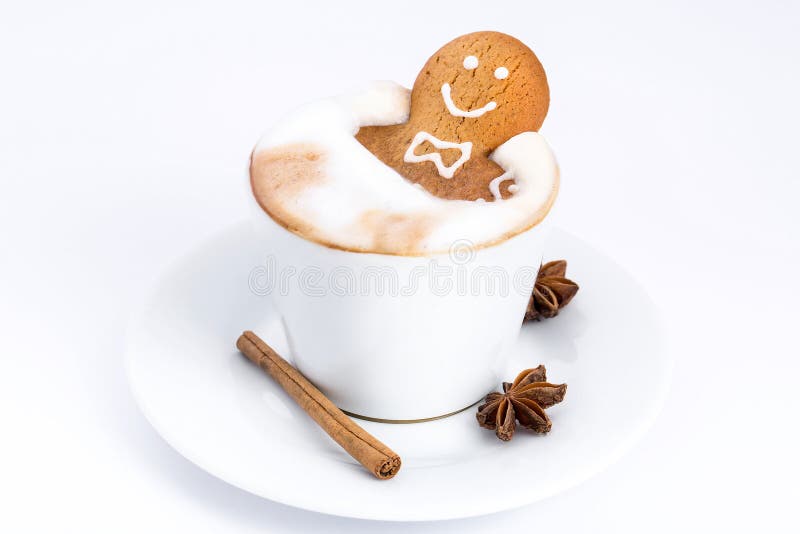 Delicious cookies taking a bath stock photos