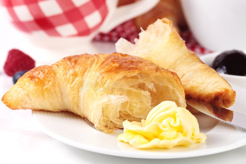 Delicious croissant with butter