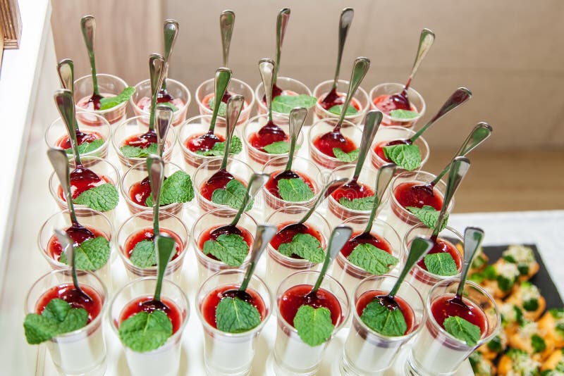 Desserts In Cocktail Glasses Stock Photo - Image of cream, gourmet ...
