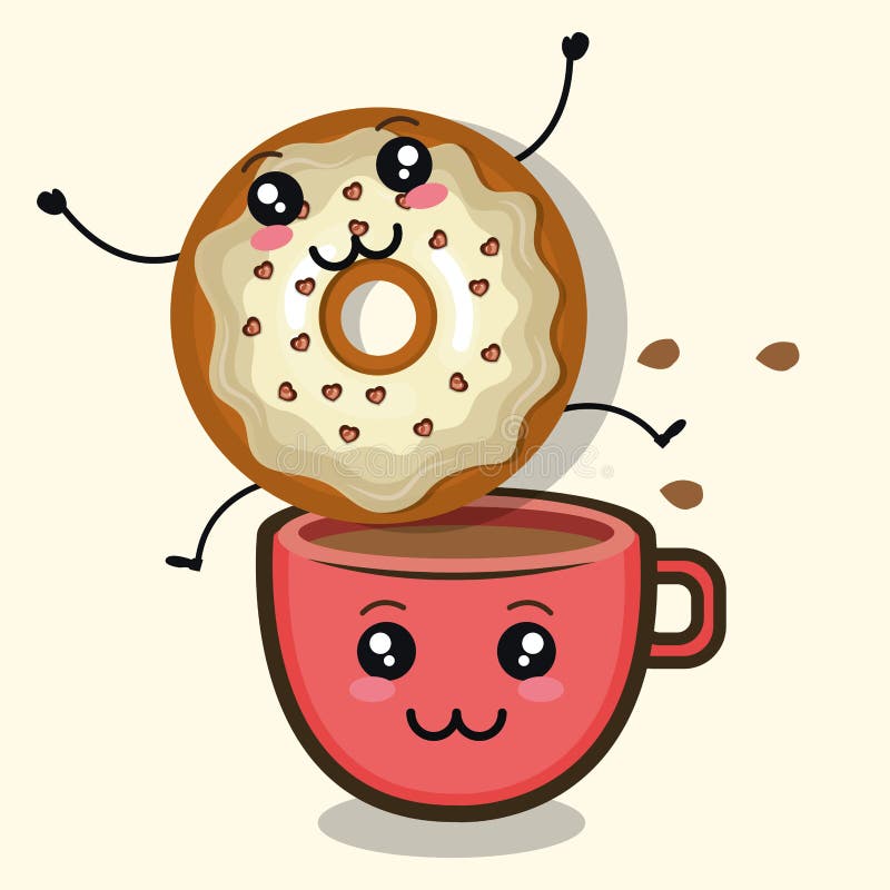 Delicious Donut Comic Character Stock Vector - Illustration of pastry ...