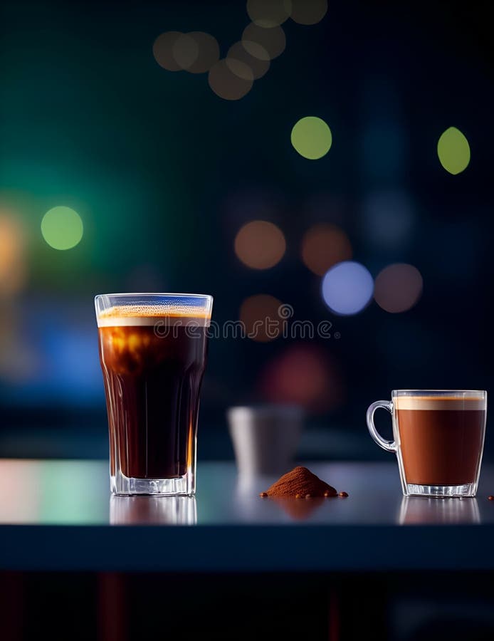 Delicious Espresso in Cup on Coffee Shop , AI Generated Stock