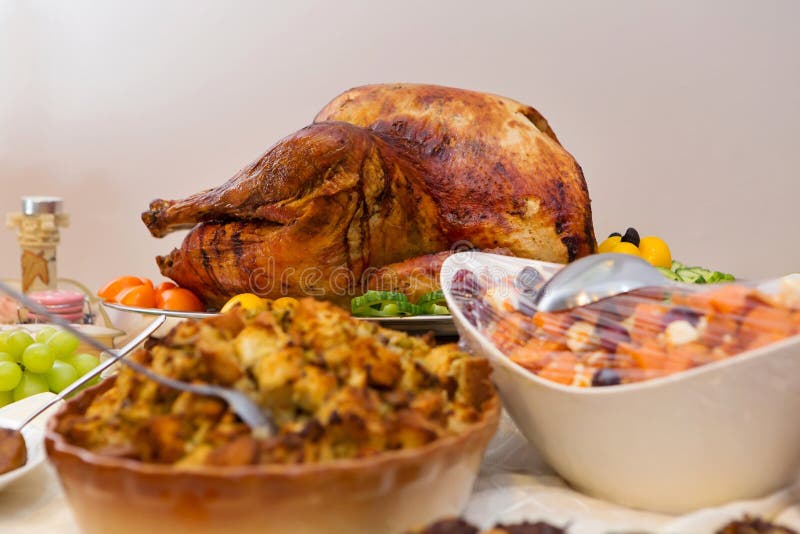 Delicious extravagant thanksgiving turkey dinner