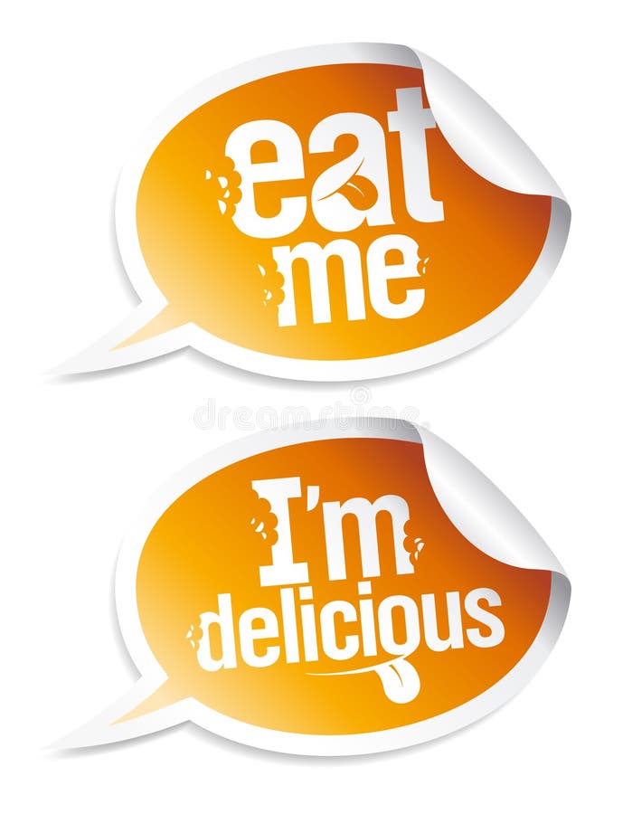 Delicious food stickers royalty free illustration
