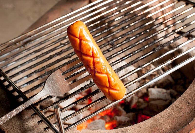 Delicious German Sausages on the Barbecue Grill Stock Photo Image of