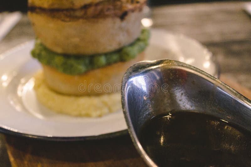 Delicious gravy for pies stock image. Image of chicken 111137505