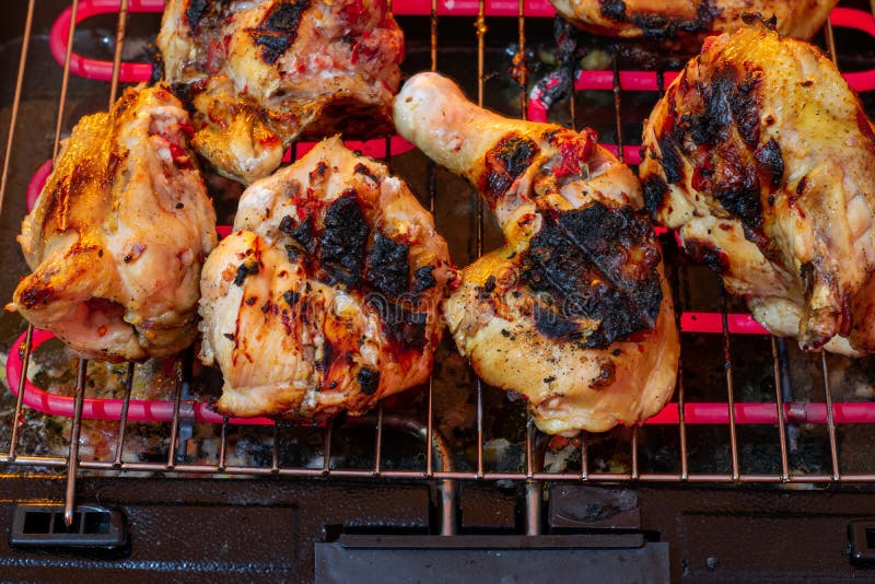 Delicious Grilled Chicken on an Electric Grill Stock Photo Image of drumstick, cooking 267078500
