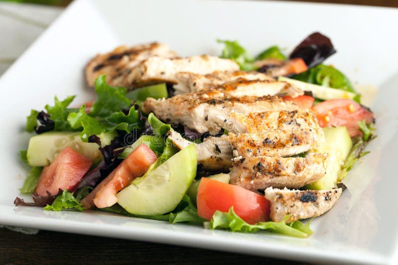 Delicious Grilled Chicken Salad Stock Photo - Image of lite, gourmet ...