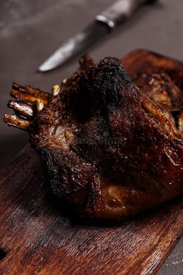 Delicious Grilled Ribs or Roasted Lamb Rack Seasoned with a Spicy