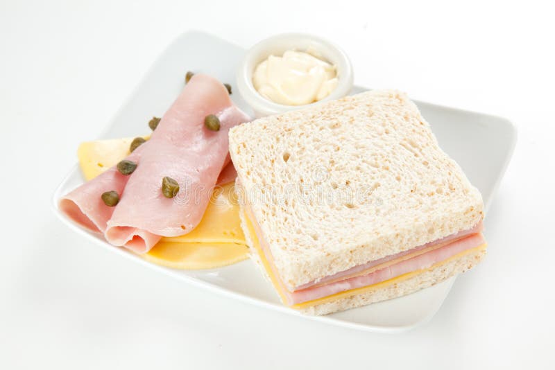 Delicious Ham and Cheese Sandwich Stock Image Image of butter, chesse 13027243
