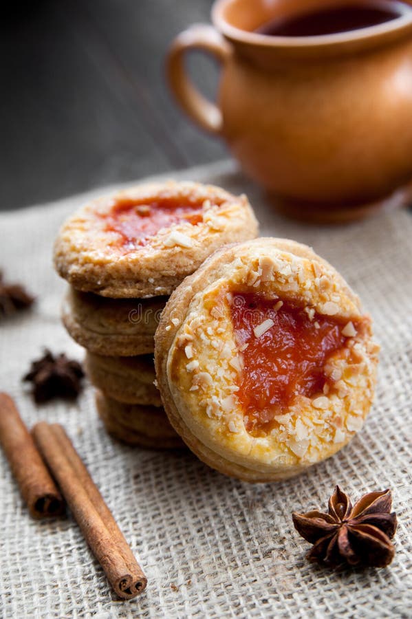 Delicious hand made cookies stock photo