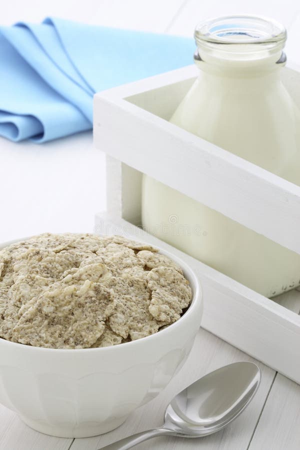 Delicious and Healthy Rice Cereal Flakes Stock Image Image of bran