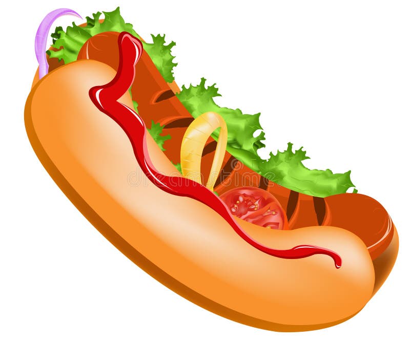 Hot Dog Character stock vector. Illustration of happy 28995359