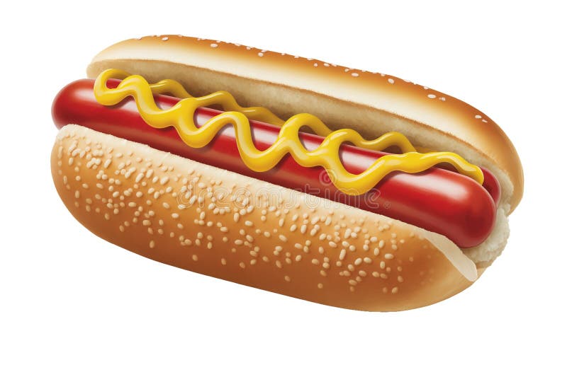 A delicious hot dog with mustard isolated on transparent background vector illustration