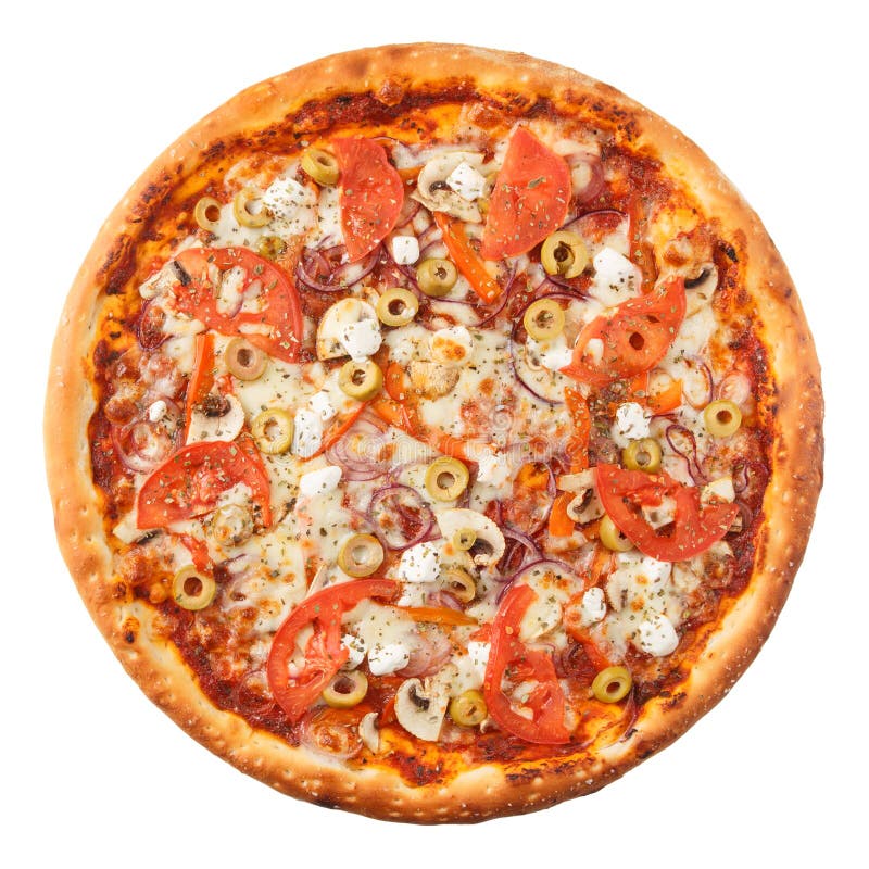 Delicious Hot Italian Pizza with Tomato, Bell Pepper, Mushrooms, Olives ...