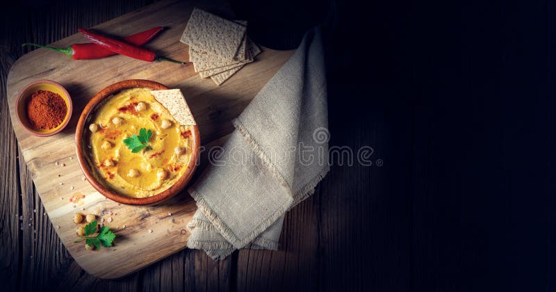 Delicious hummus paste with lemon and chilli