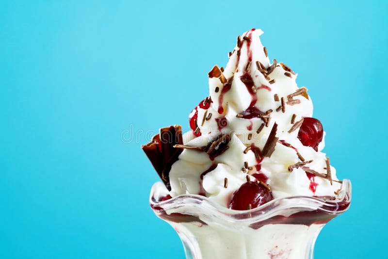 Delicious Ice Cream Sundae with Flake Stock Image Image of dairy