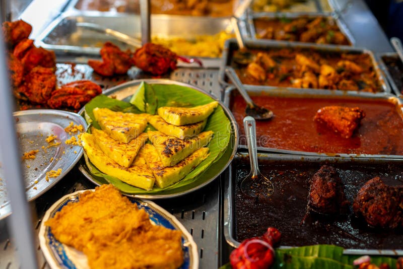 Delicious Indian Street Food in Penang Stock Photo - Image of curry