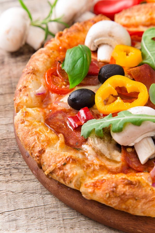 Delicious italian pizza stock photo. Image of pepper - 33281296
