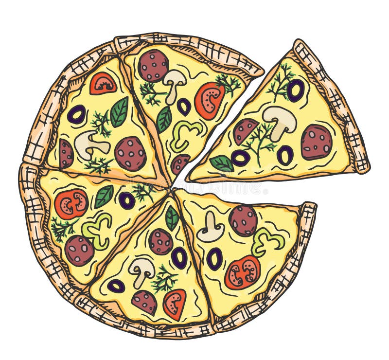 Pizza Crust Pattern Seamless. Leftover Pizza Background. Fast Food