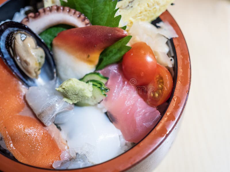 Delicious Japanese Sashimi Don royalty free stock images Delicious Japanese Sashimi Don royalty free stock images